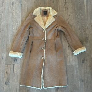 Genuine Shearling coat, Hilary Radley, tan, size 6